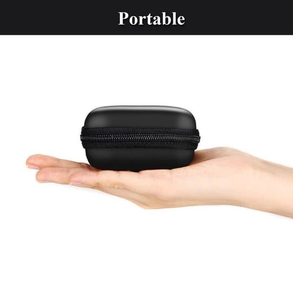 Opbevaringsetui til oplader, mini kabelorganisator, bærbar opbevaringspung, sort