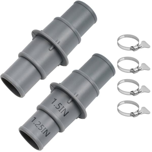 Adapter - GRANDSALEY - 1-1/4" til 1-1/2" - Længde 4,72" - Inkluderer rustfrie klemmer - Sæt af 2