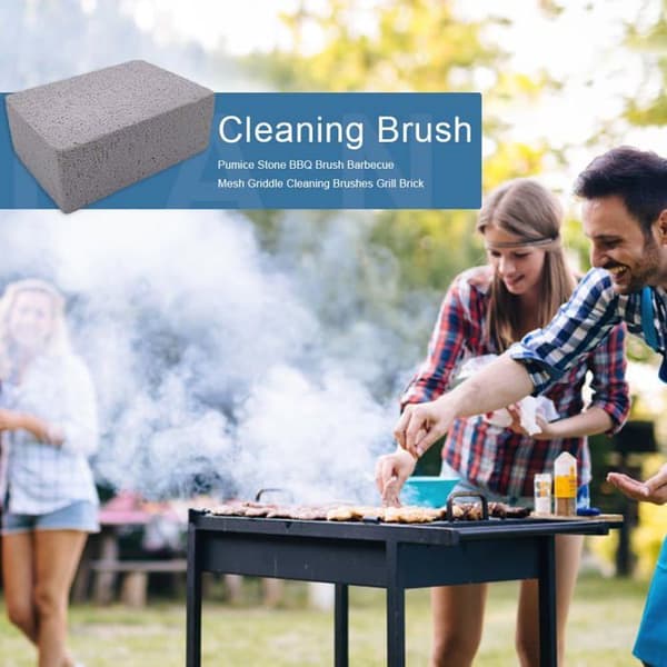 Rengöringsborste för grill - GRANDSALEY - Set med 2 delar - Pimpsten - För grill - Utomhusbruk