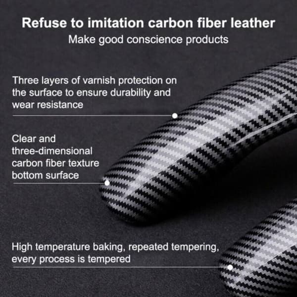 Carbonfiber ratbetræk, universelt tilbehør til bilinteriør - sorte striber