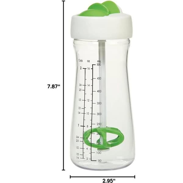 Vinägrettskakare - 500 ml - Vattentät flaska - Graderingar ml - Utan BPA Unikt attribut