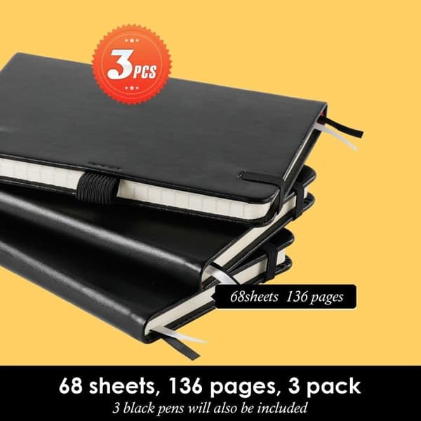 (Sæt af 3) Pocket notes, kompakte og bærbare, 3,7" x 5,7" (A6 format), pen ikke inkluderet