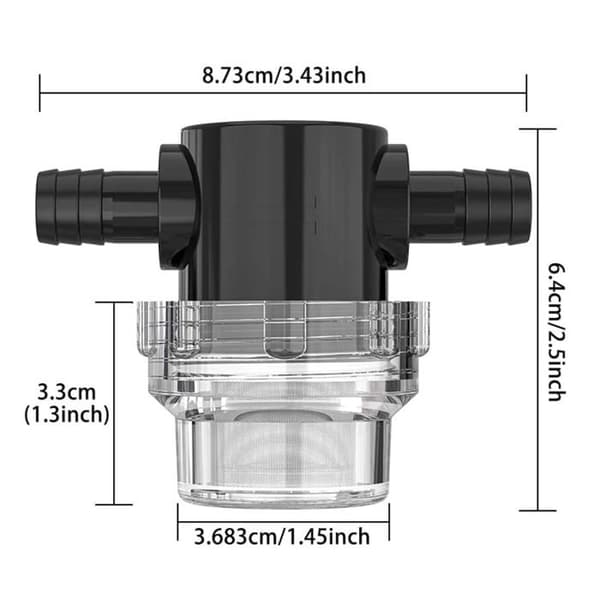 Sandsfilter - GRANDSALEY - dobbelt gevind 12 mm - Indgang/udgang 1/2" - Maske 50 mesh - Rustfrit stål