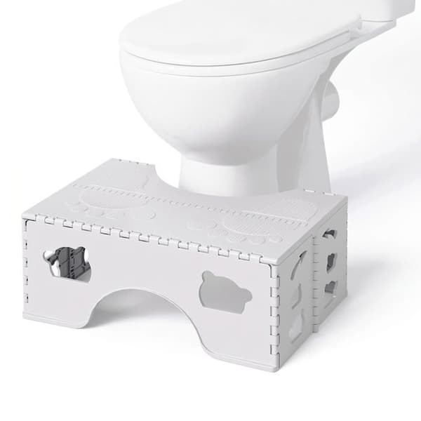 Foldbar toiletstol — 7 tommer squat hjælp til sundhed for voksne (Grå)