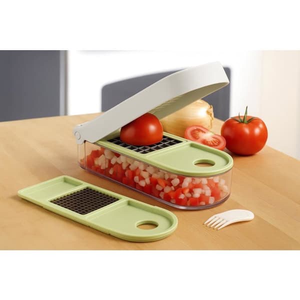 Grönsakshackare - GRANDSALEY - Standard - 2 rostfria blad - 2 koppar - Diskmaskinssäker