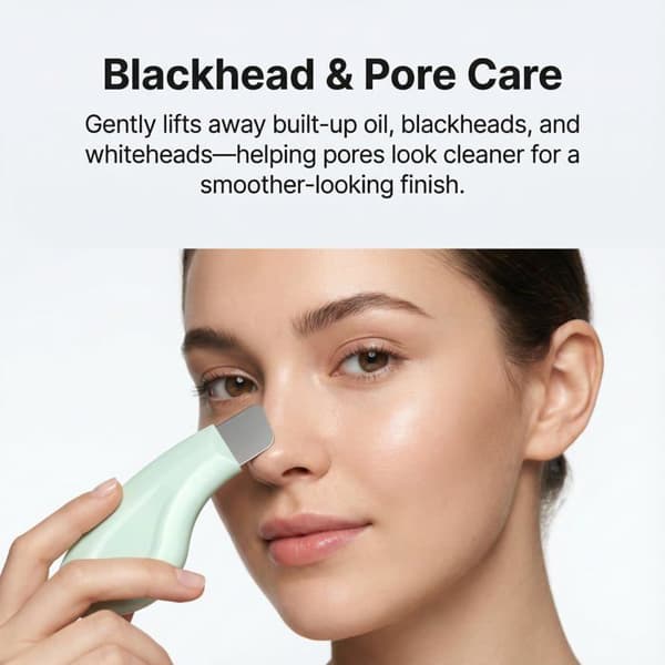 Blackhead extractor, ansigtsskraber i rustfrit stål, dybderensning, med silikonehylster