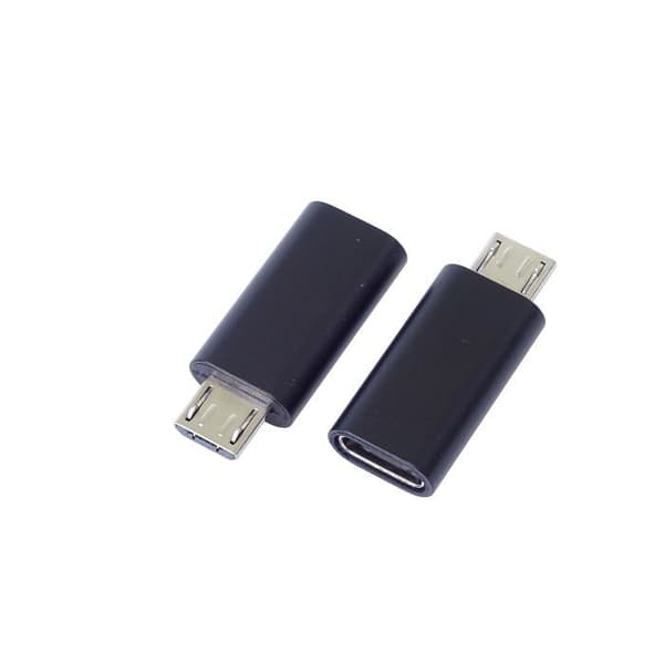 USB-C til Micro-USB adapter, Micro-B stik, sort