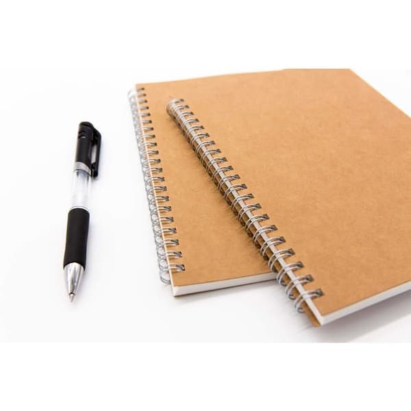 Spiralhæfte med blød omslag (sæt af 2) – Skitsehæfte/notesblok/journal/blank kalender (brun)