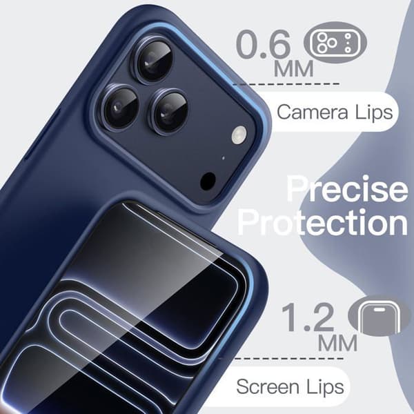 Silicone cover til iPhone 17 Pro Max 6,9 tommer, der tilbyder fuld beskyttelse og ridsemodstand.