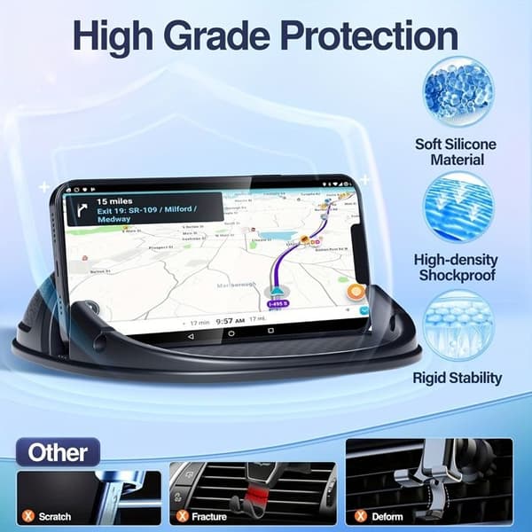 Universal telefonholder til bil, skridsikker, dashboard opbevaring