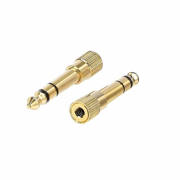 Guldplateret stereoadapter 6,35 mm (1/4 tomme) han til 3,5 mm (1/8 tomme) hun, sæt af 2