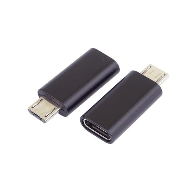 USB-C til Micro-USB adapter, Micro-B stik, sort