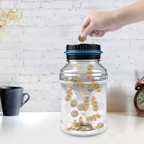 Elektronisk sparegris - GRANDSALEY - 1,8 L - LCD-skærm - Gennemsigtig ABS - Knapper +/- Transparent