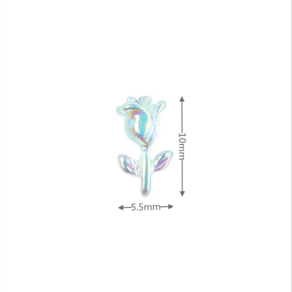 30 stk/pose Nail Art Dekorasjoner Aurora Rose Blomster S020-01