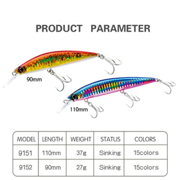 Minnow Baits Fiskekroker FARGE B - 27G/90MM FARGE B - 27G/90MM