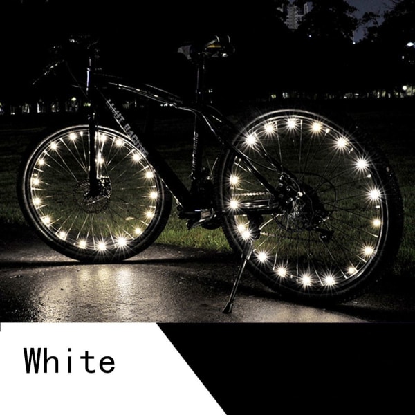 Polkupyörän pinnan kevyt Pyörän renkaan rengaslamppu VALKOINEN 830f | Fyndiq