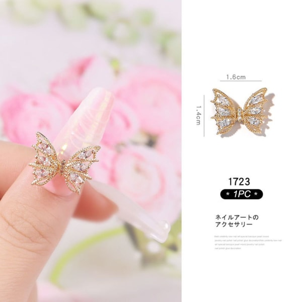 Nail Rhinestones 3D Flying Butterfly 1723