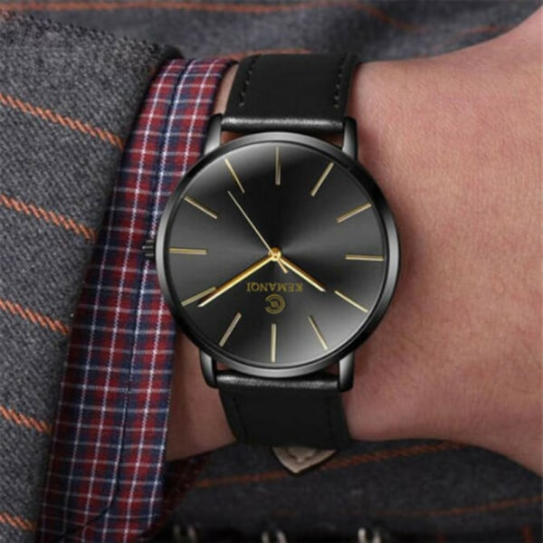 Watch Quartz Armbandsur Watch i äkta läder