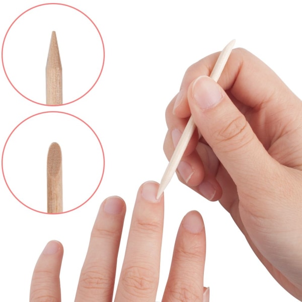 10/30/50/100 stk. Orange træpinde Nail Cuticle Pusher 01