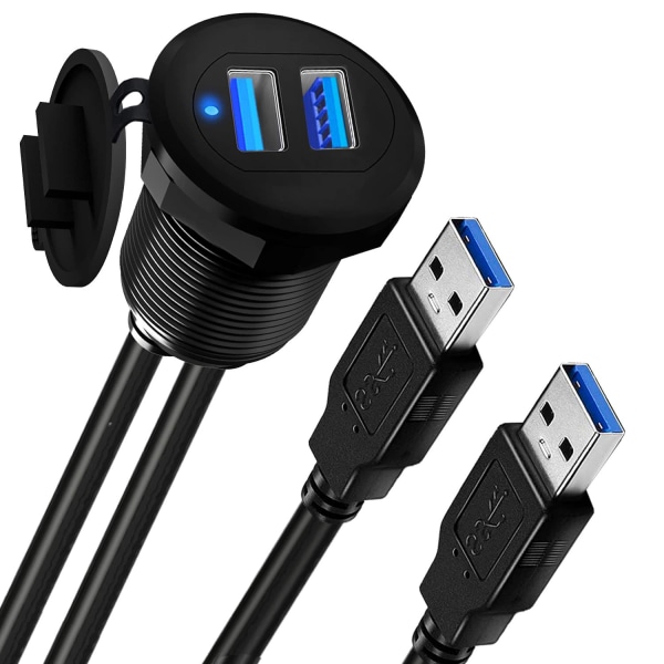 Bil Flush Mount Kabel USB 3.0 DOBBELT PORT DOBBELT PORT f4c5 | Fyndiq