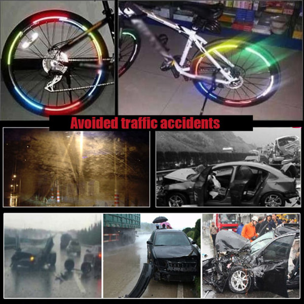 Reflekterende klistremerker for sykkel Motorsykkel Reflektor Hjulfelg