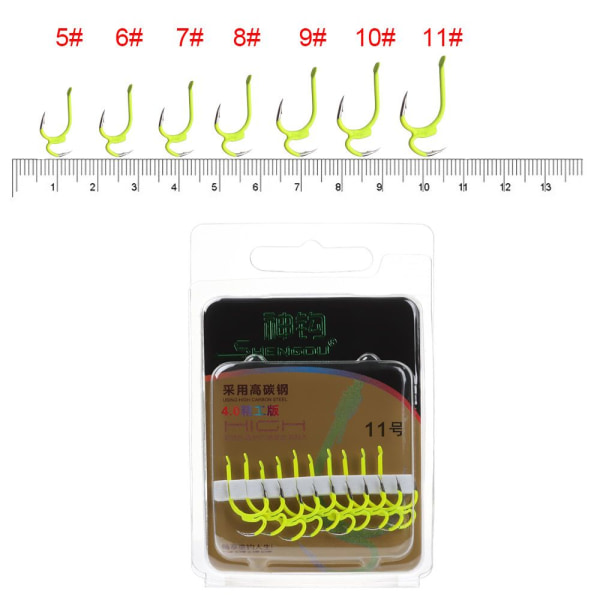 10st/ set Fiskkrokar Dubbelkrok 10# 10#