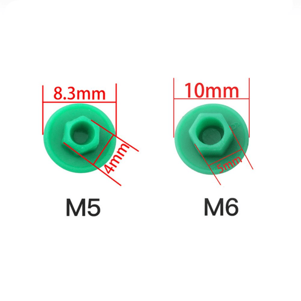 10 STK skruelåg M5/M6 Bolt Dæksel SORT M5 (10 STK)