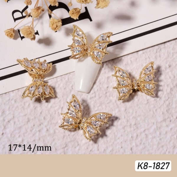 1 STK Nail Crystals Flying Shaking Butterfly K8-1827