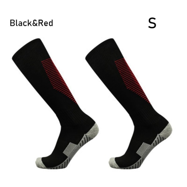 1 par sportsstrømper ski lang strømpe løbestrømpe BLACK&RED S