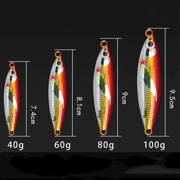 40g 60g 80g 100g Metall Metall Jig Artificiella Beten BLÅ 40G