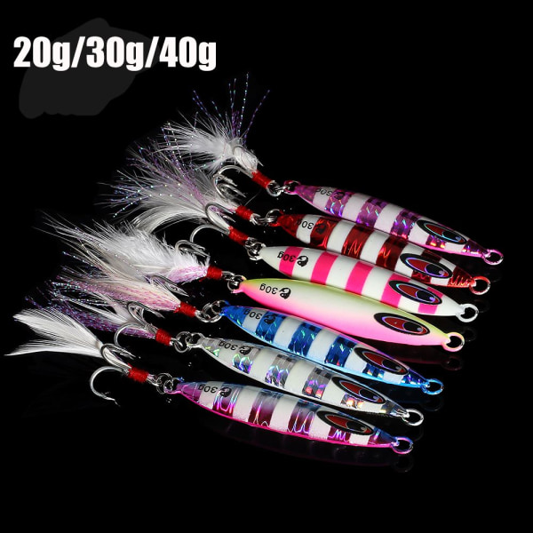 1st Feather Metal Fishing Lures VIB Spoon Jig Bait Octopus