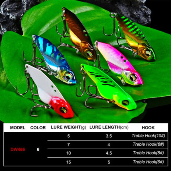 Fiske Metal VIB Lures Jig Metal Skiva Sked Lure FÄRG E - 7G