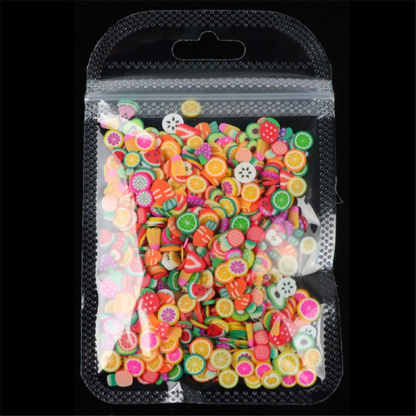 10g Nail Art Stickers 3D Frugt Tiny Skiver Polymer Clay 3-PITAYA