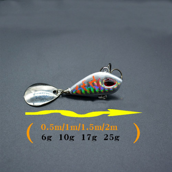 6/10/17/25g Metal fiskeagn VIB Lure Diskantkrog FARVE E - 6G