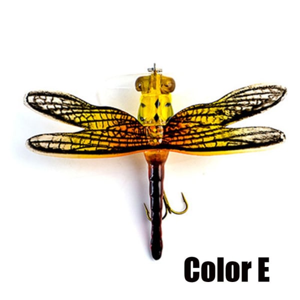 Dragonfly Flue Fishing Lure Fluer Insekt Bionic Agn FARVE E