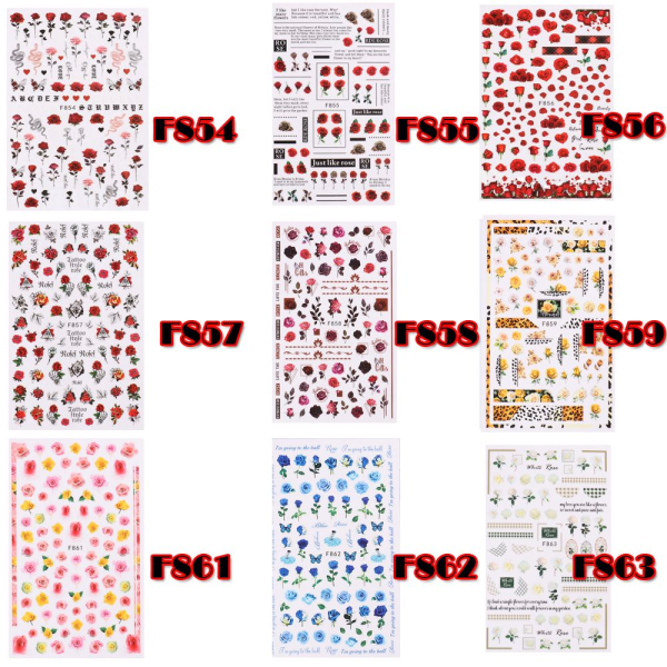 Nail Stickers 3D F-863