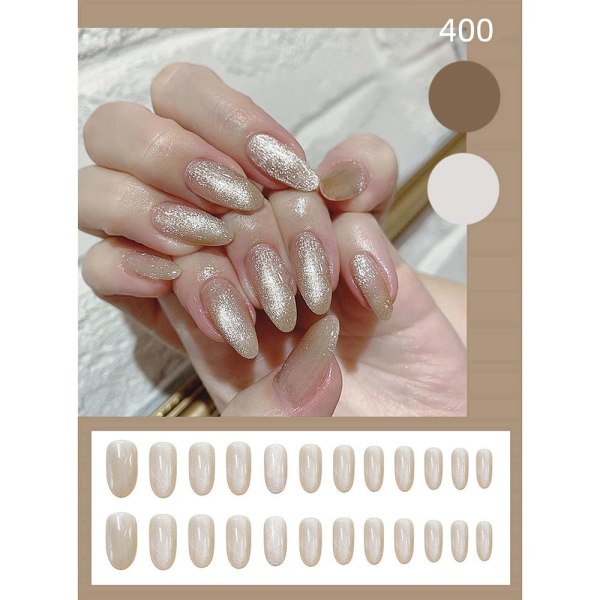 24st/kartong Cat Eye Mandel False Nail Tip Wearable 04 04