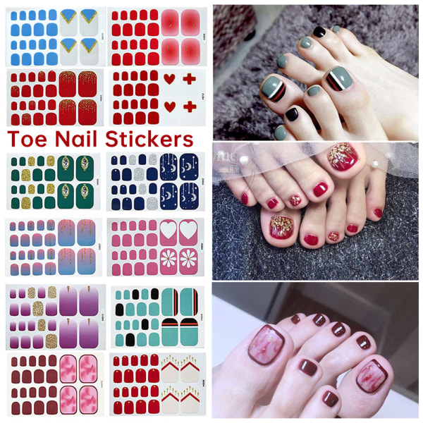 22 tips/ark Toe Nail Stickers Manikyrdekaler H011 H011