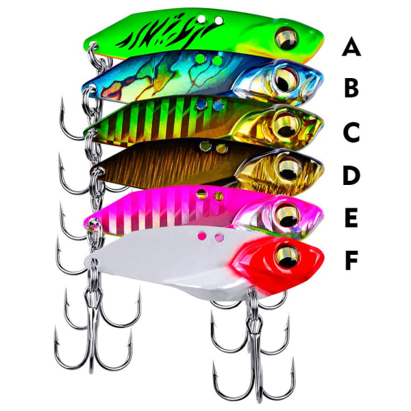 Fiske Metal VIB Lures Jig Metal Skiva Sked Lure FÄRG C - 7G