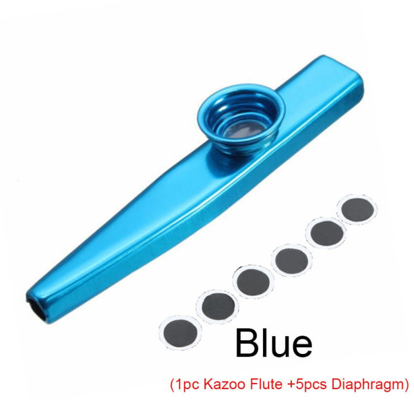 Kazoo Flute Harmonica Metal BLÅ