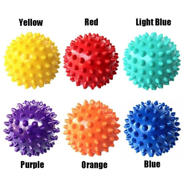 6 farver 6,5 cm Spiky Massagebold Muscle Relax Ball Trigger