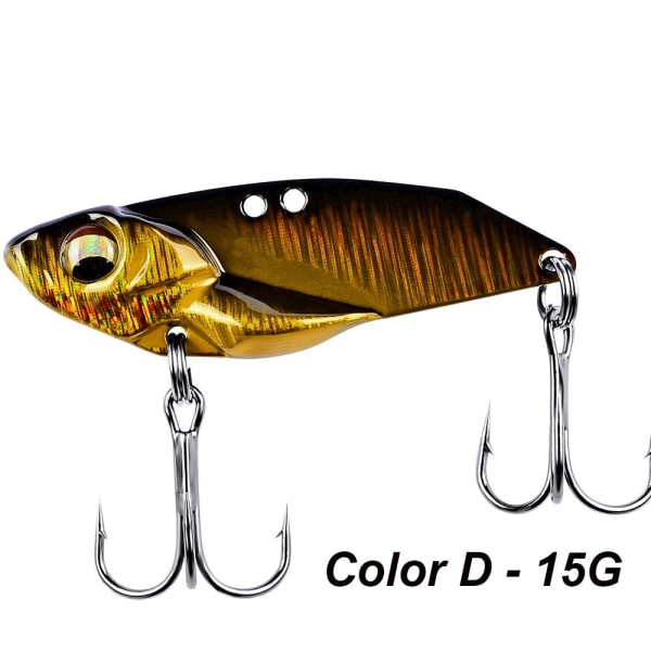 Fiske Metal VIB Lures Jig Metal Skiva Sked Lure FÄRG D - 15G