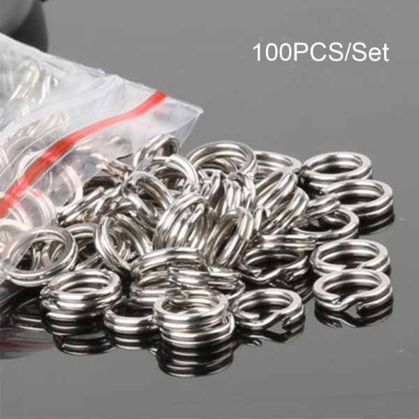 100 ST Fish Connector Fishing Split Rings Swivel Snap A11-