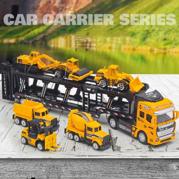 Toy Truck Carrier Kuljetusauto Leluautot Set