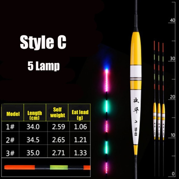 1 ST Fiskedragsflöten Bobbers Light Stick Floats STYLE C- 1