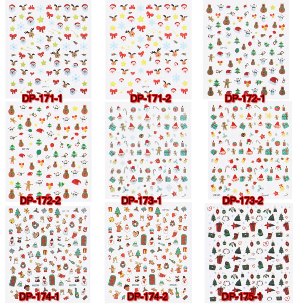 Christmas Nails Stickers Laser Snowflake DP-173-2