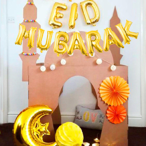 16 tommer Eid Mubarak RAMADAN MUBARAK GOLD RAMADAN KAREEM RAMADAN