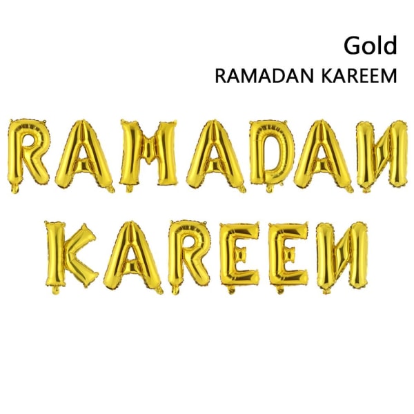 16 tommer Eid Mubarak RAMADAN MUBARAK GULD RAMADAN KAREEM RAMADAN