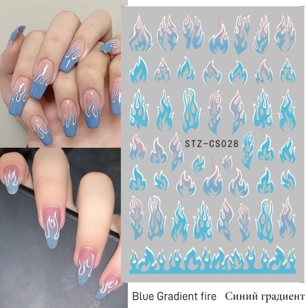 Nail Art Tarrat Fire Flame Design STZCS-30