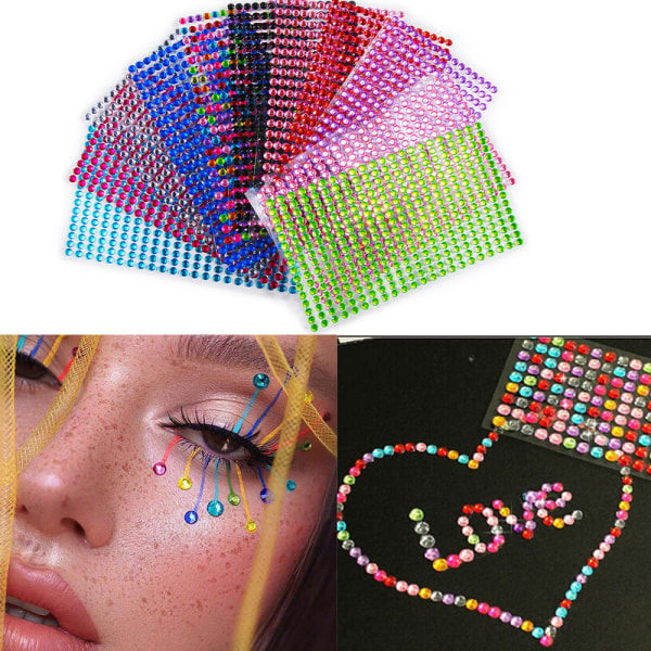 504 Stk/ark Rhinestones Stickers Diamant SØLV